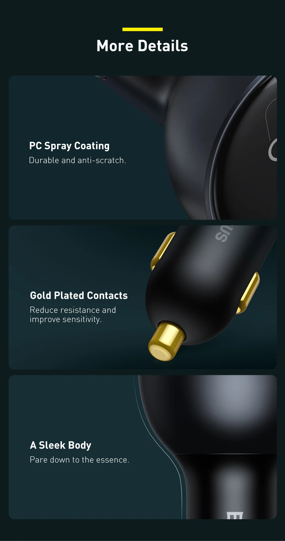 Baseus 160W USB Car Charger QC5.0 Fast Charging for iPhone
