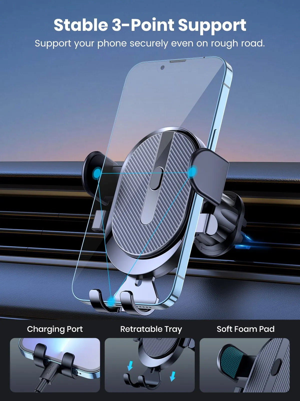 Mobile Phone Holder for Car Air Outlet Gravity Sensor Stand