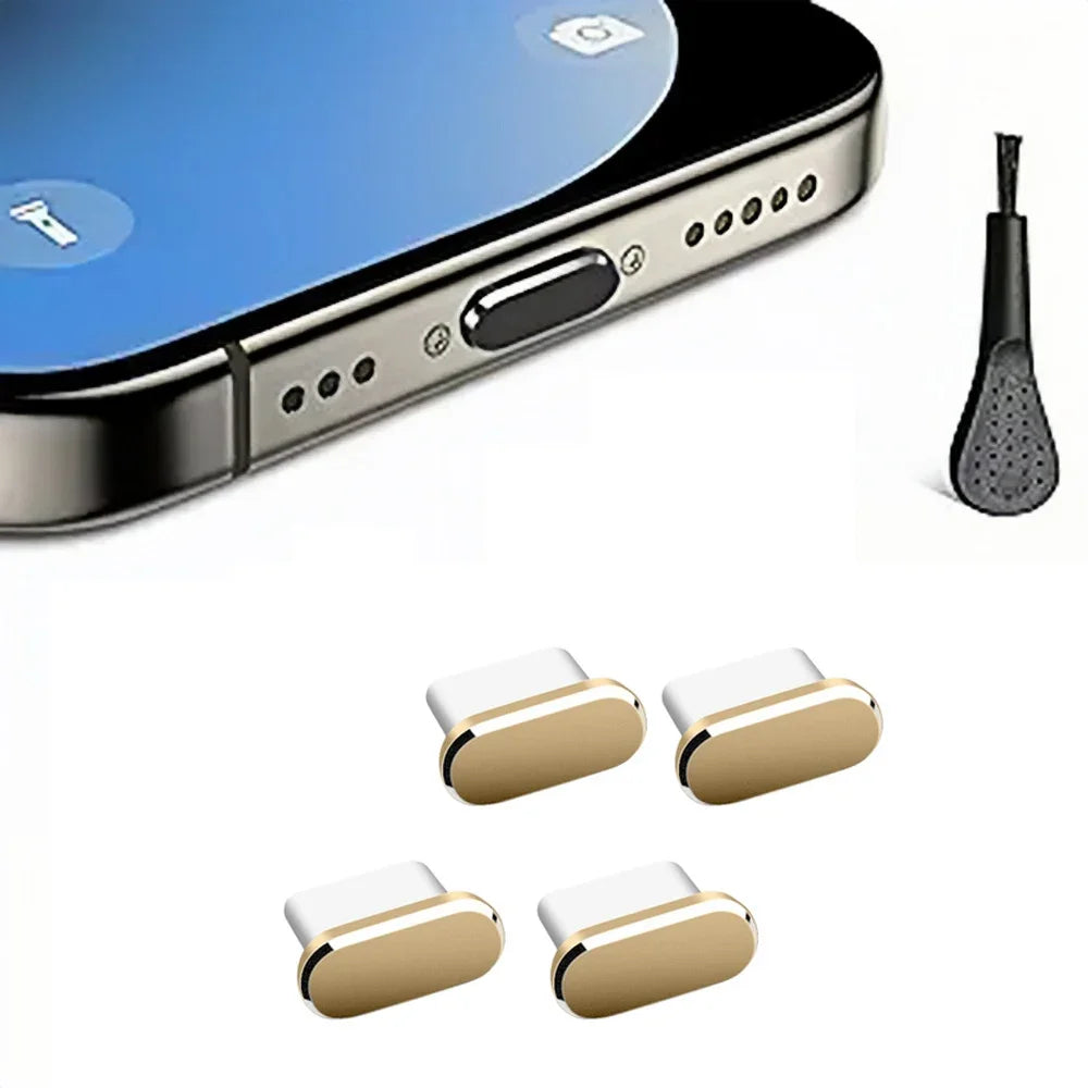 USB C Dust Plug & Brush Set for iPhone Samsung Charging Port