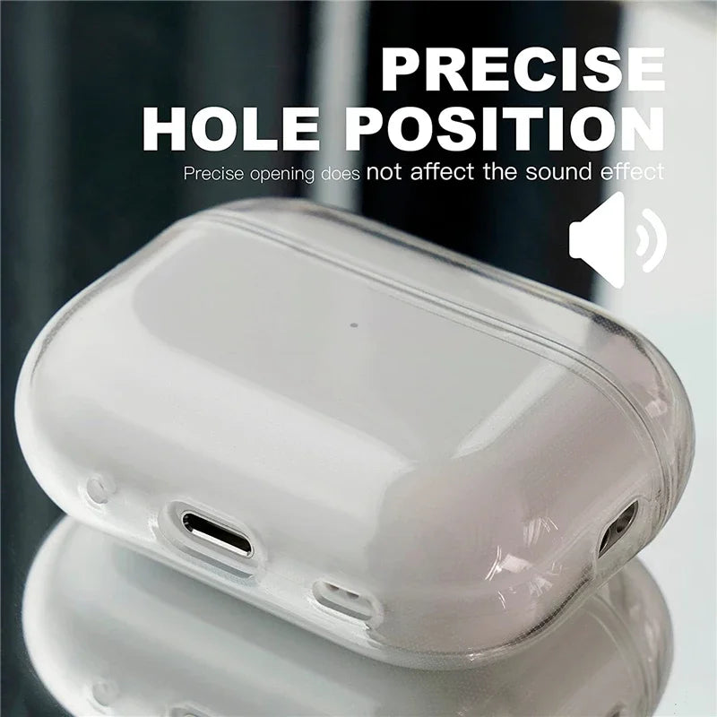 Clear Soft TPU AirPods Pro 2 Case with Lanyard Strap