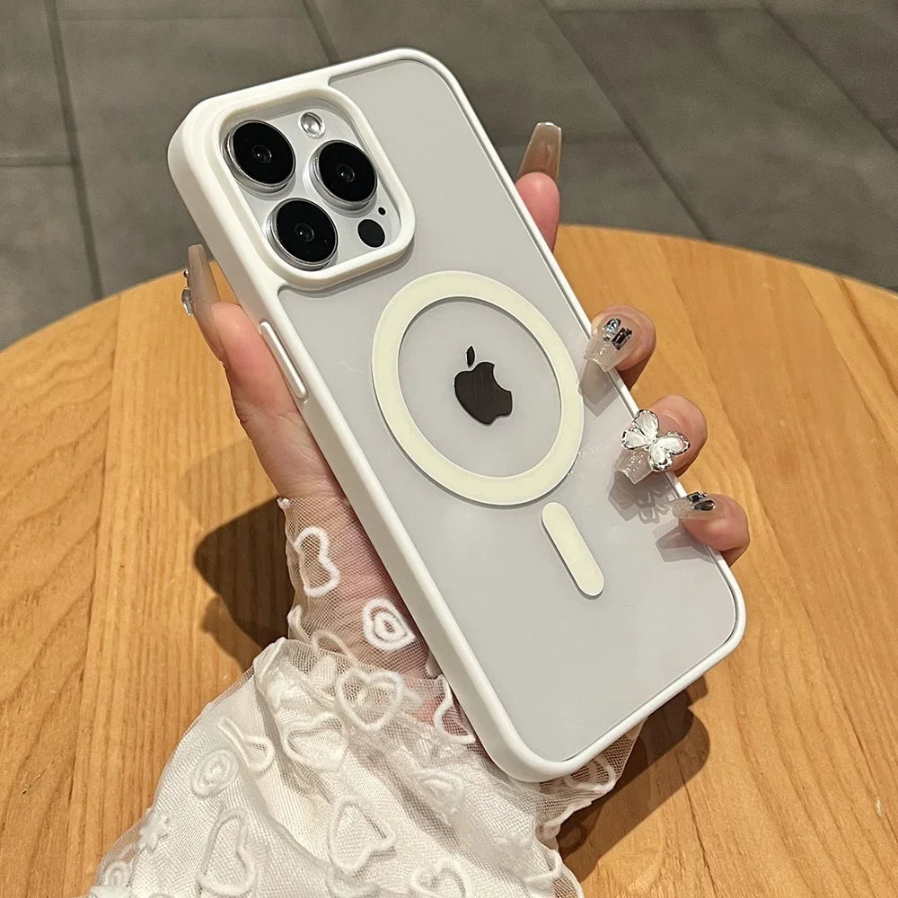 Matte Titanium Magnetic iPhone MagSafe Shockproof Case