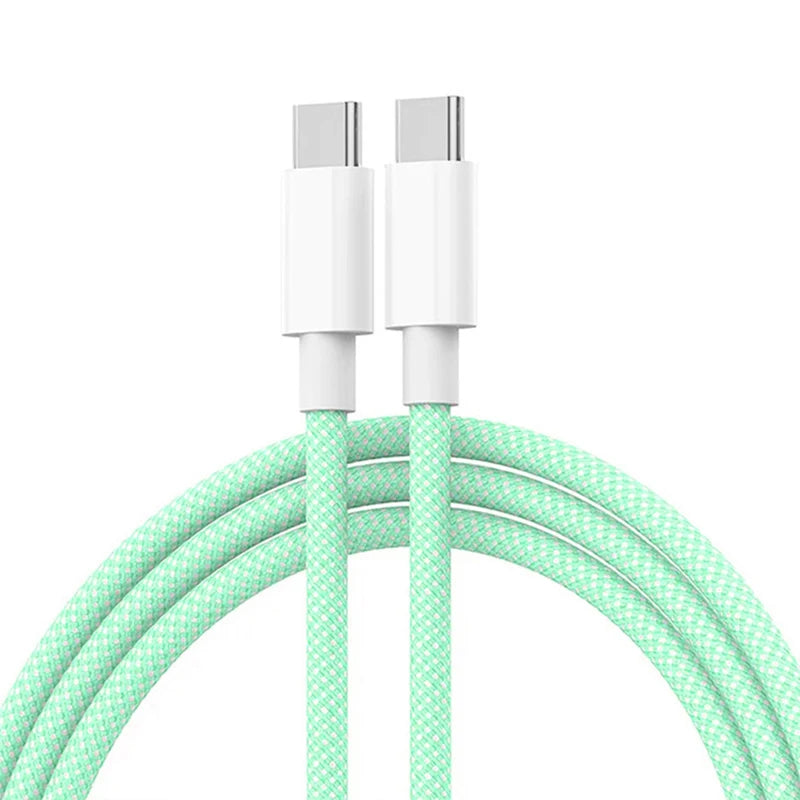 USB Cable For iPhone Fast Charging USB Type C Braided 60W