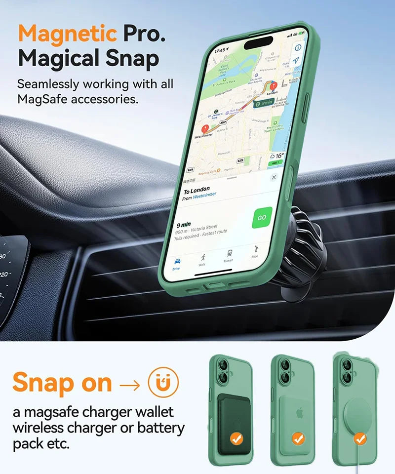 Magsafe Magnetic Shockproof iPhone Case Matte Translucent