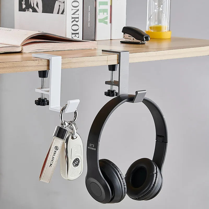 Adjustable Desk Hook Headset Hanger Holder Office Organizer