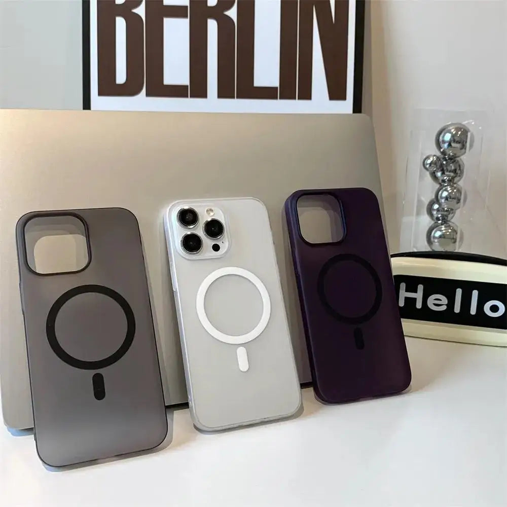 Matte Ultra-Thin iPhone MagSafe Case Shockproof Translucent