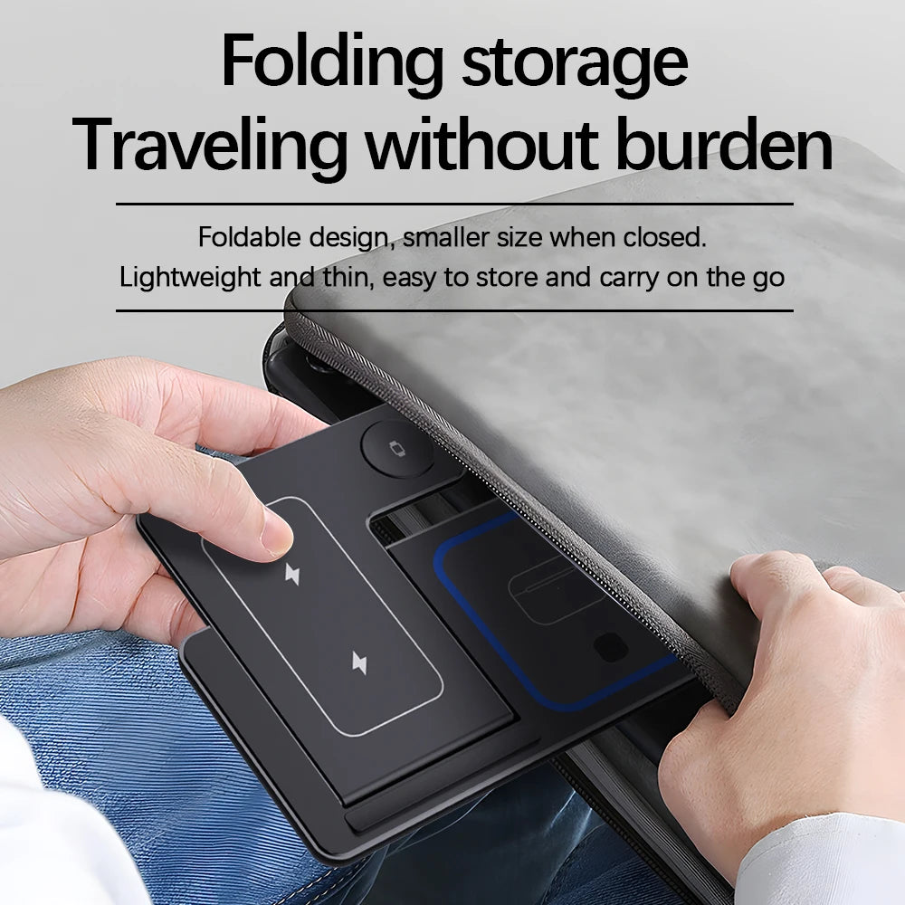 30W LED Fast Wireless Charger Stand 3 in 1 Foldable Station