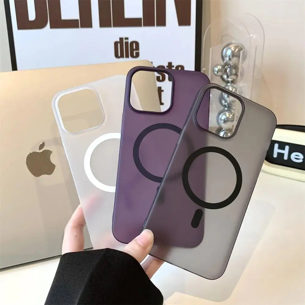 Matte Ultra-Thin iPhone MagSafe Case Shockproof Translucent