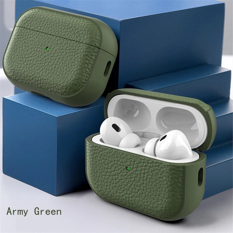 Leather Texture Case For Apple Airpods
