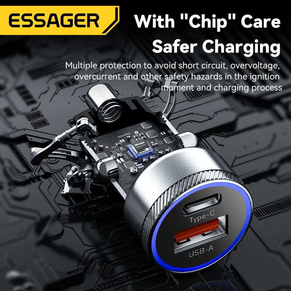 Essager 54W USB Car Charger | Fast Charging for iPhone