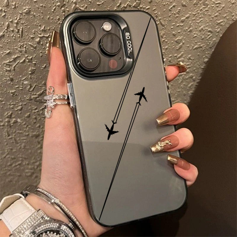 Travel-Inspired Airplane Route Design TPU Basic Case for iPhone