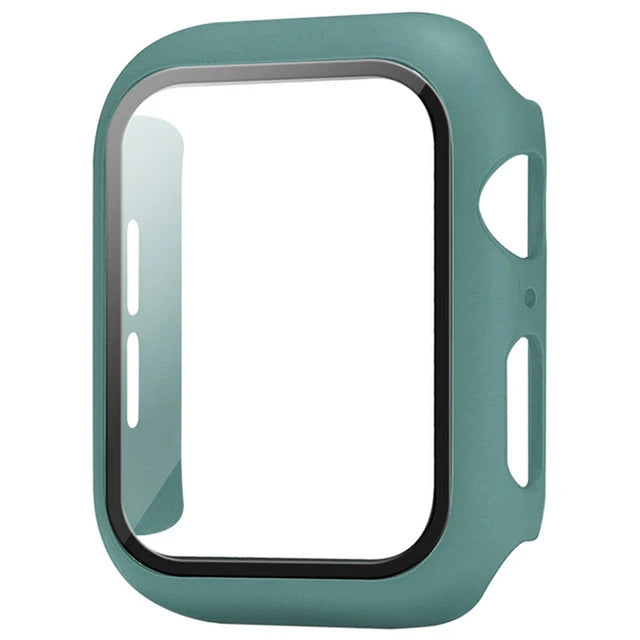 Glass+Cover For Apple Watch case 9 8 7 6 SE 5 iWatch Accessorie Screen Protector Apple watch serie 44mm 40mm 41mm 45mm 42mm 38mm