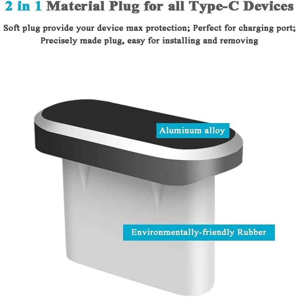 USB C Dust Plug & Brush Set for iPhone Samsung Charging Port