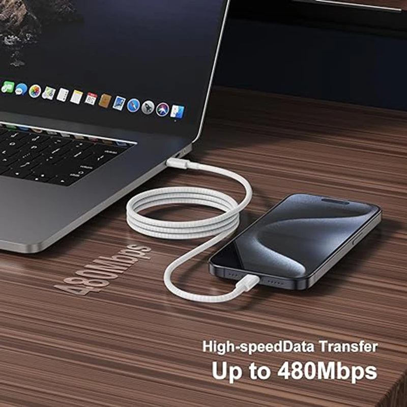 USB Cable For iPhone Fast Charging USB Type C Braided 60W