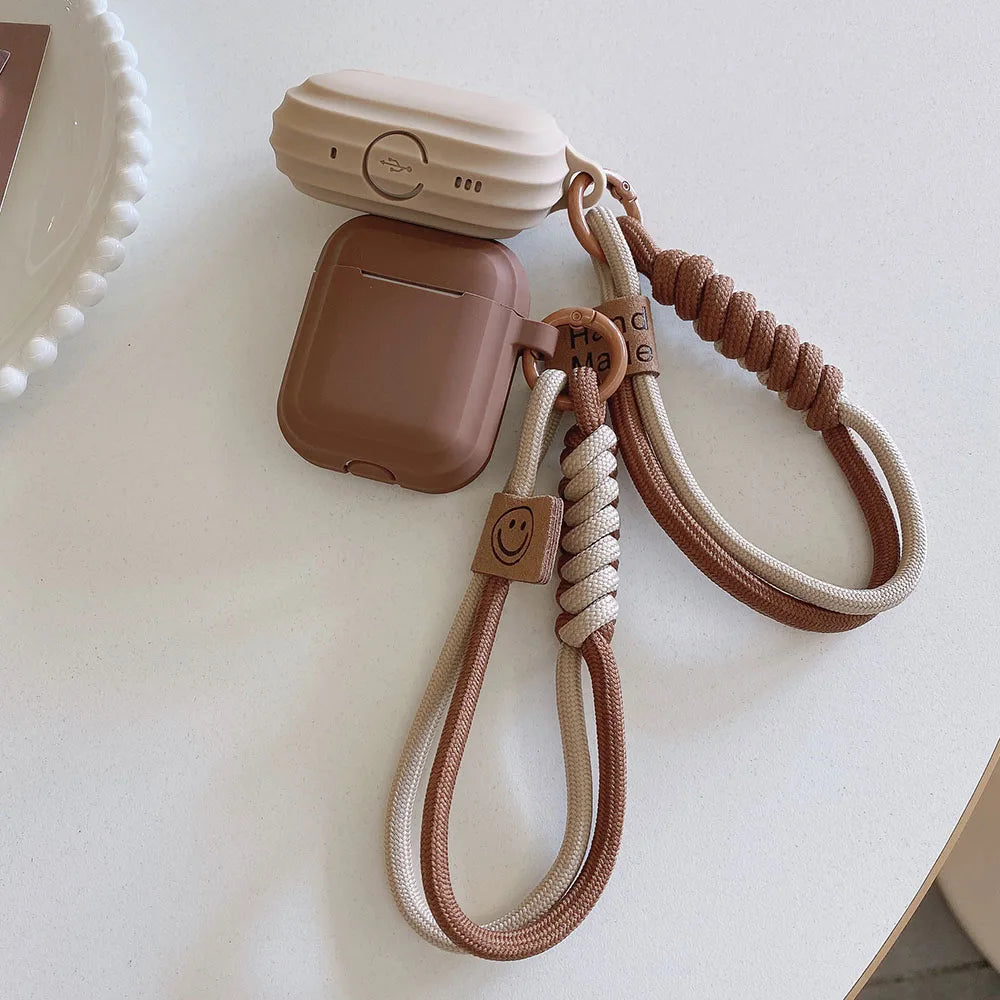Sweet Protection: Caramel Silicone Earphone Case for AirPods 2/3/4/Pro with Stylish Bracelet