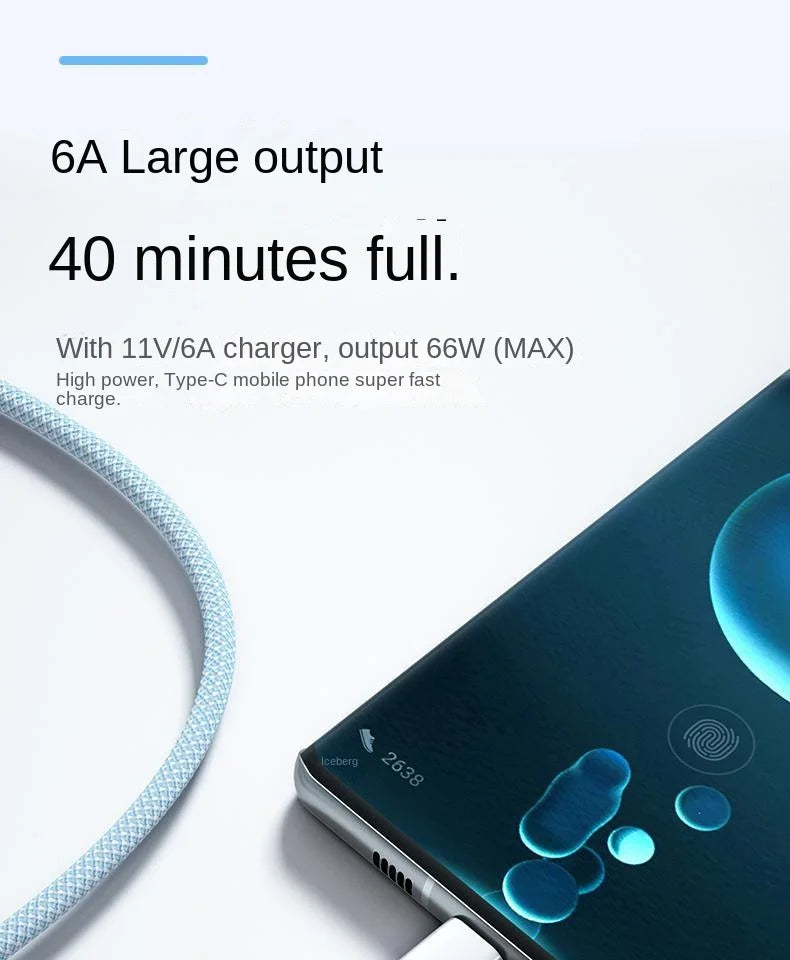 3 In 1 Fast Charging Cable 100W USB Type C Charger Wire