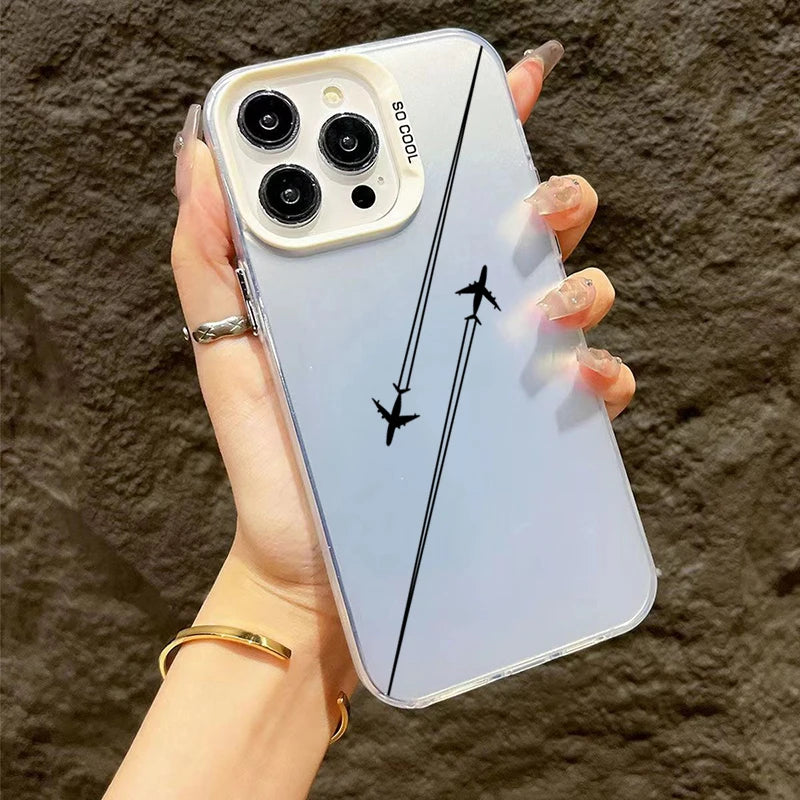 Travel-Inspired Airplane Route Design TPU Basic Case for iPhone