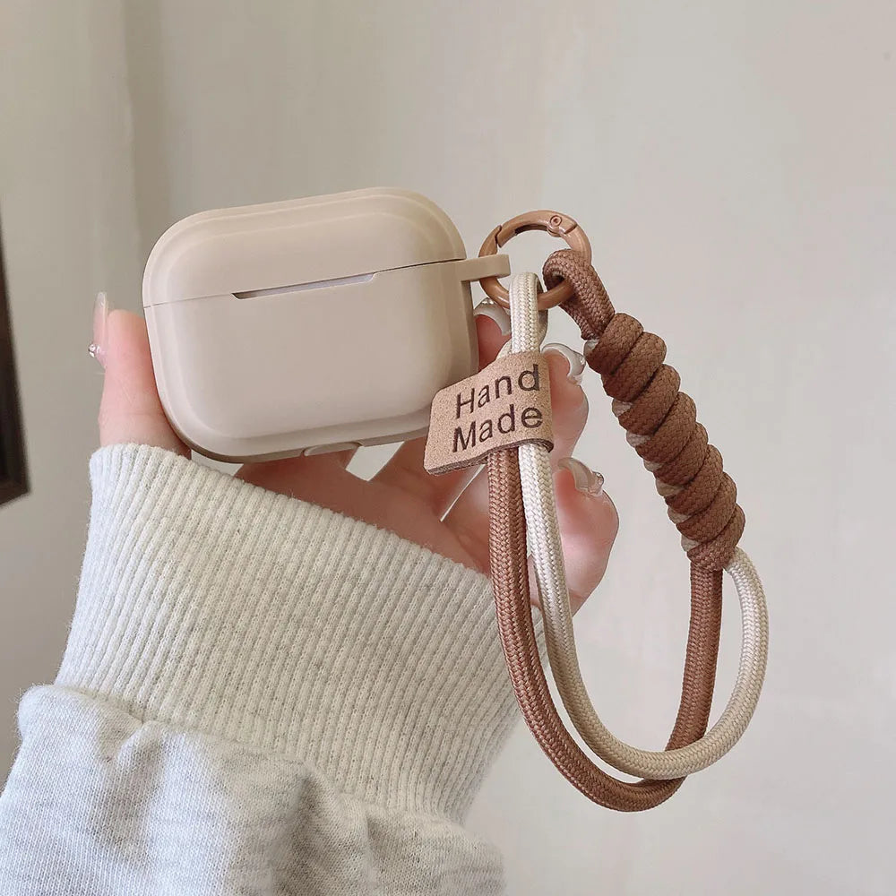 Sweet Protection: Caramel Silicone Earphone Case for AirPods 2/3/4/Pro with Stylish Bracelet