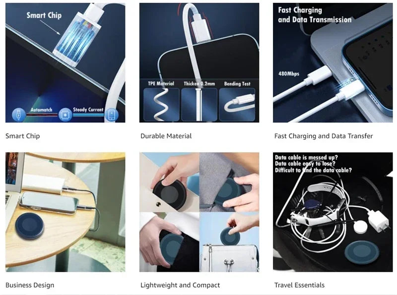60W Fast Charging iPhone Data Cable Kit | Multi USB Cable