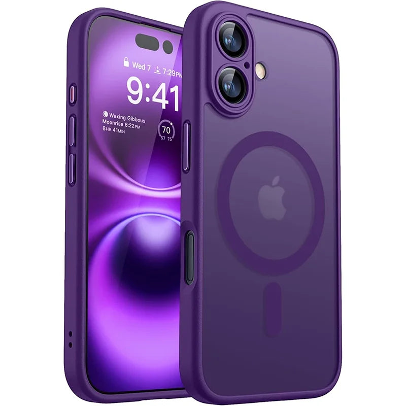 Magsafe Magnetic Shockproof iPhone Case Matte Translucent