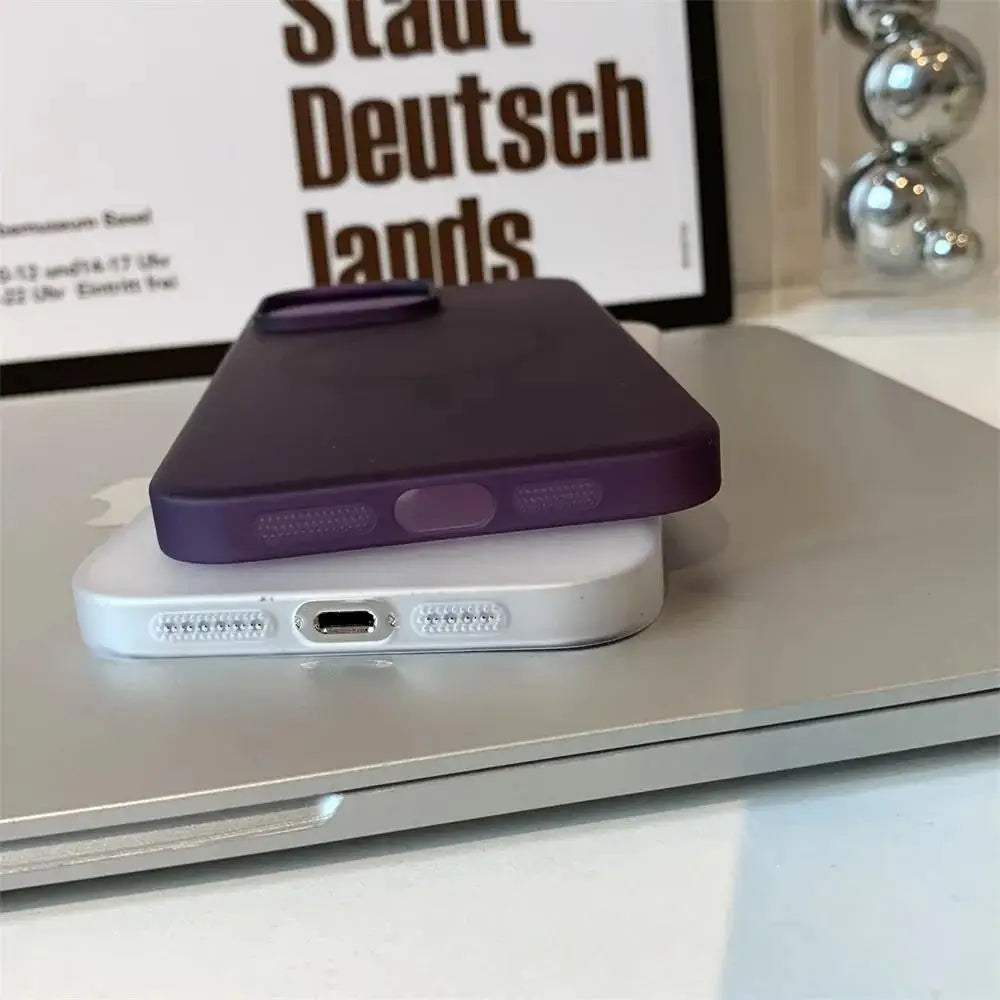 Matte Ultra-Thin iPhone MagSafe Case Shockproof Translucent