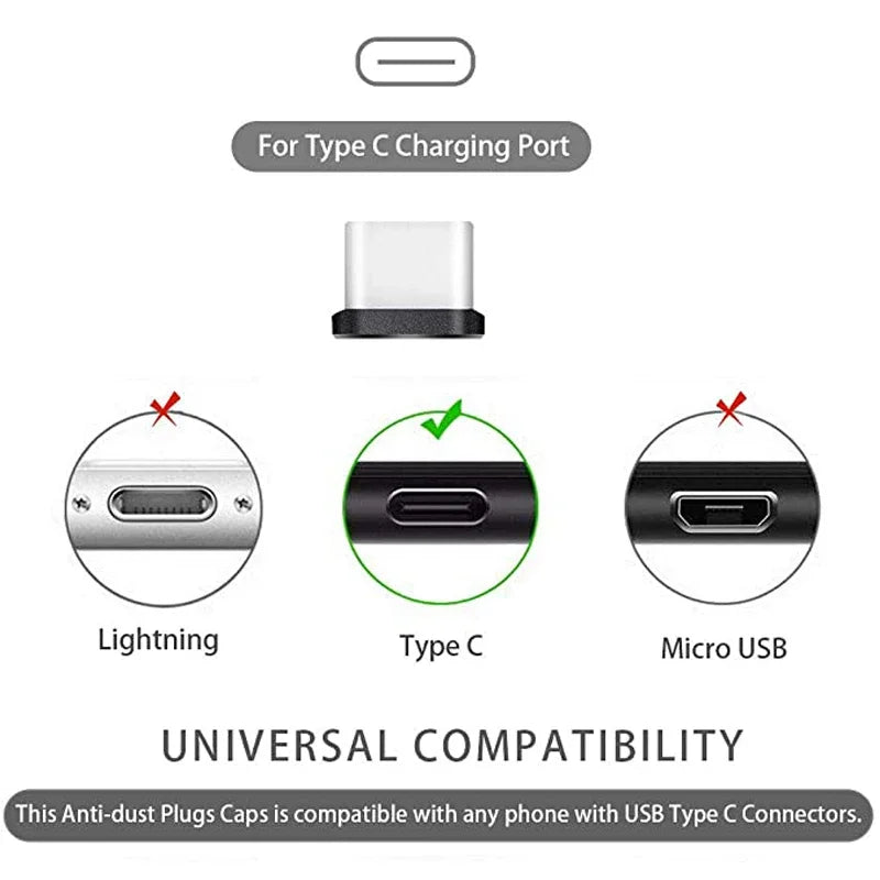 USB C Dust Plug & Brush Set for iPhone Samsung Charging Port