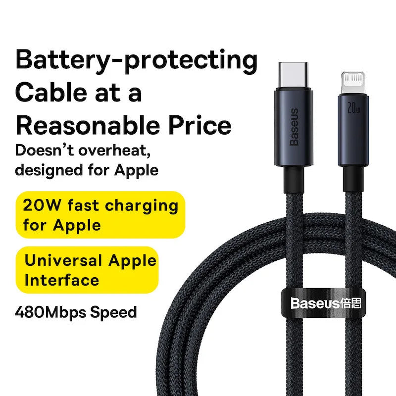 Baseus USB Cable For iPhone | Fast Charging Type C to Lightning