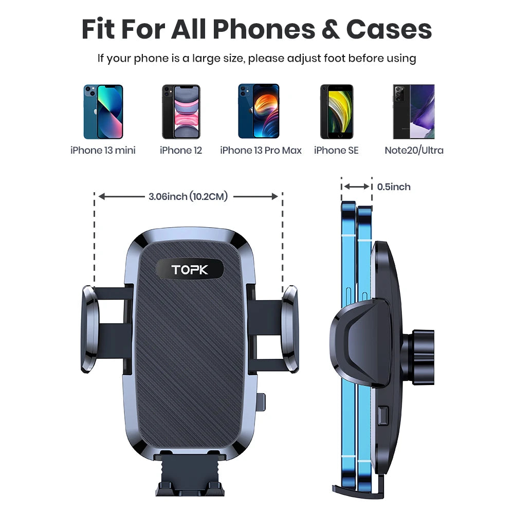 TOPK Car Magnet Phone Mount Flexible Holder for Car Air Vent