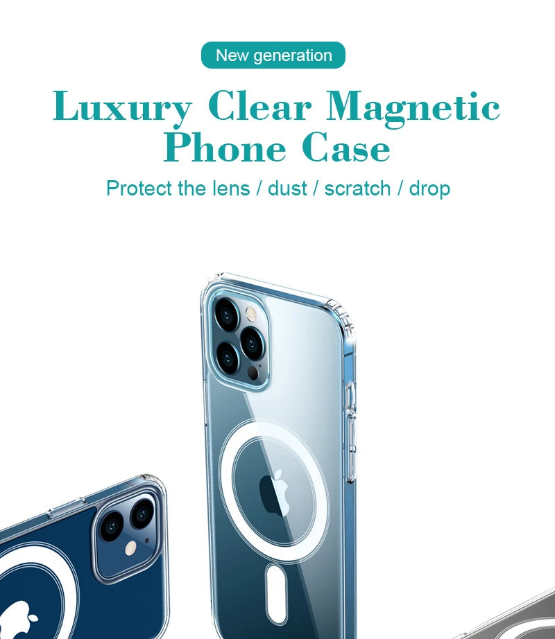 Original Clear MagSafe Magnetic iPhone Wireless Charging Case