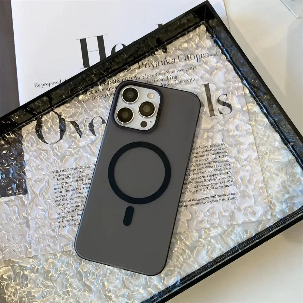 Matte Ultra-Thin iPhone MagSafe Case Shockproof Translucent