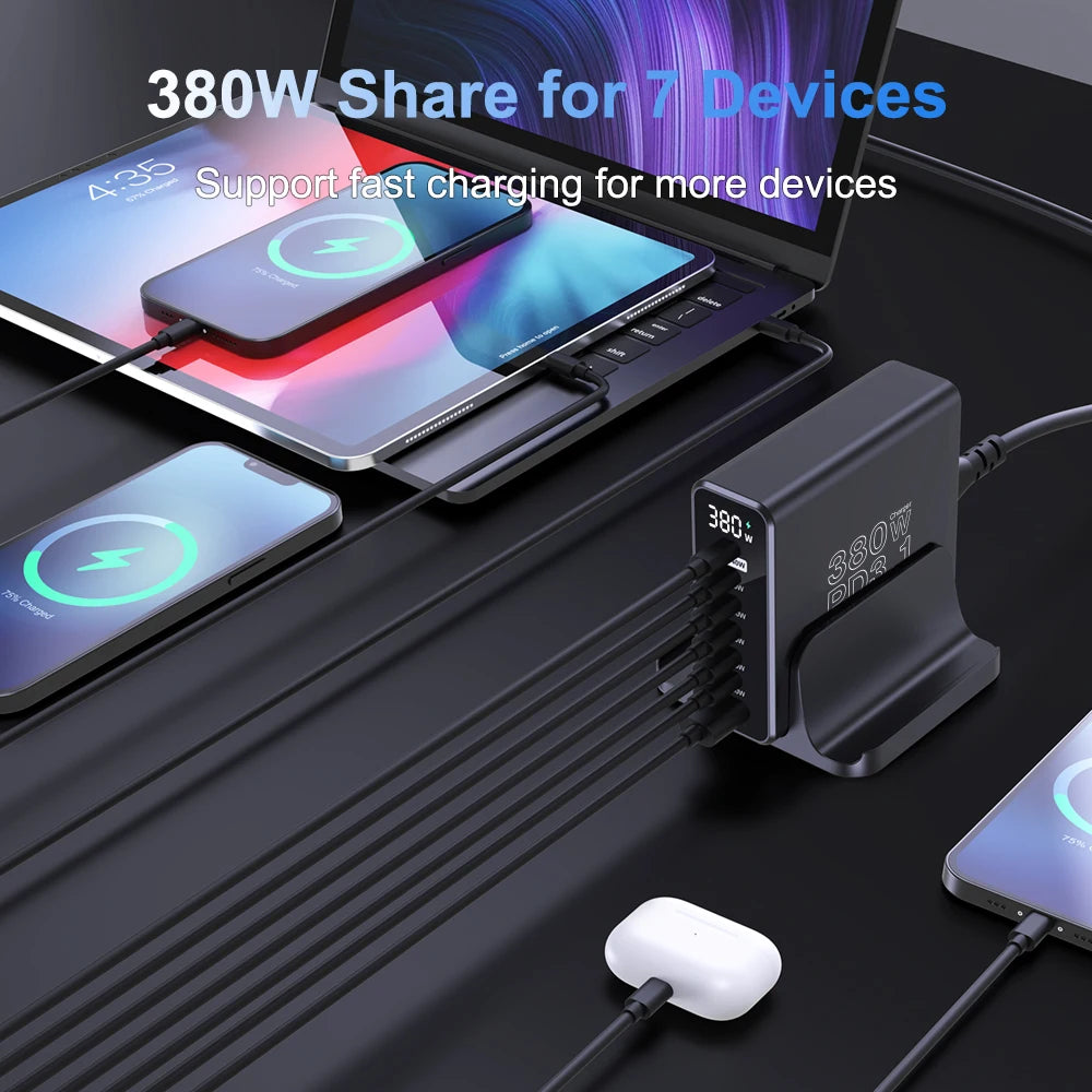 Ubigbuy 380W GaN USB C Charger Fast Charger for iPhone