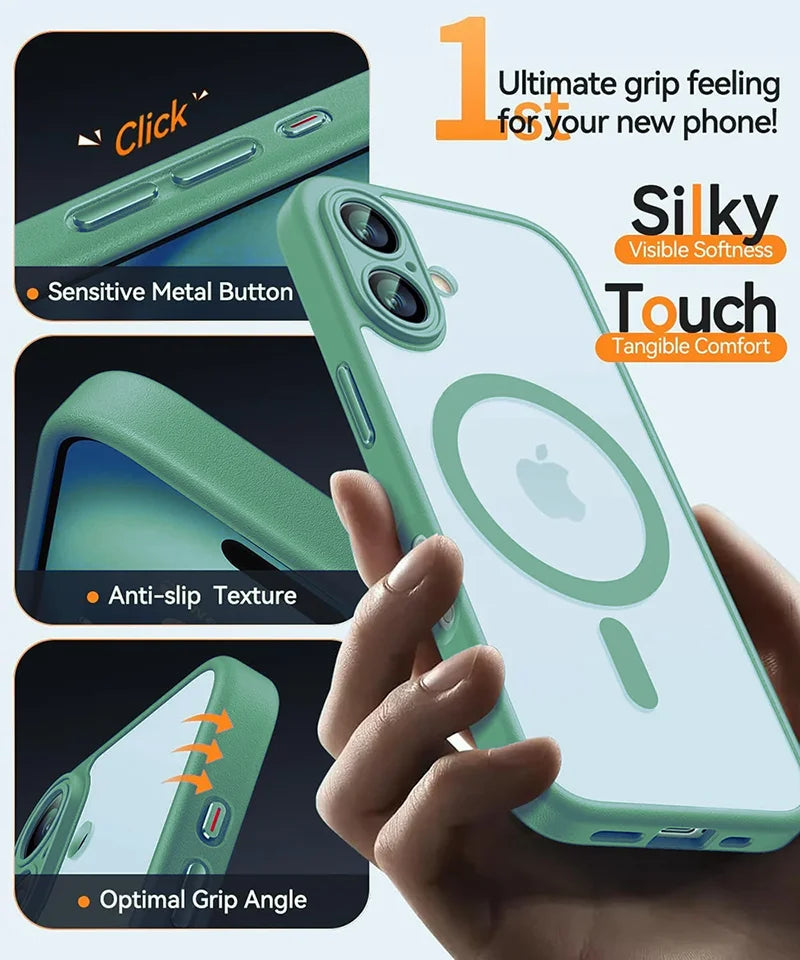 Magsafe Magnetic Shockproof iPhone Case Matte Translucent