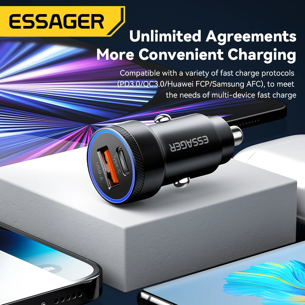 Essager 54W USB Car Charger | Fast Charging for iPhone