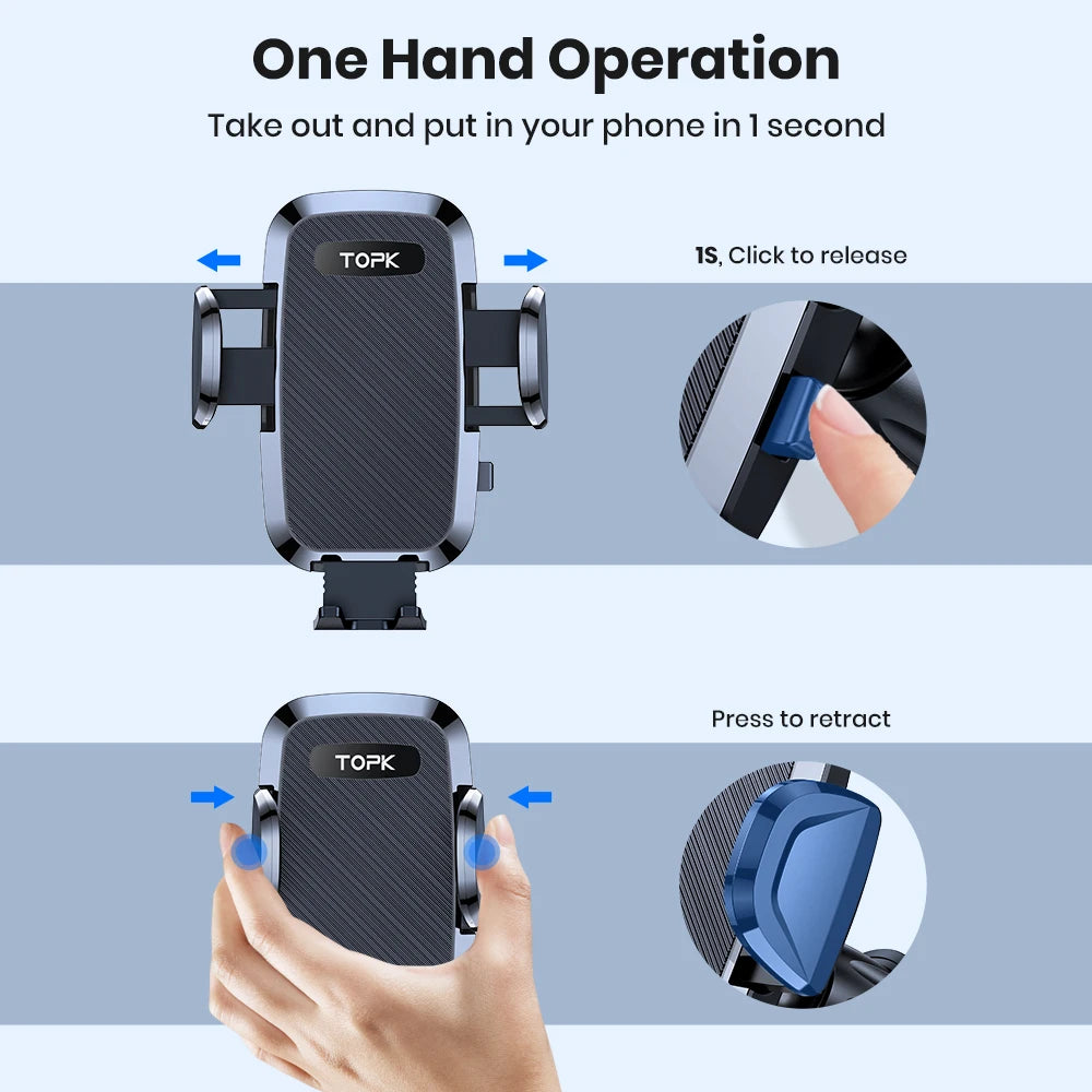 TOPK Car Magnet Phone Mount Flexible Holder for Car Air Vent