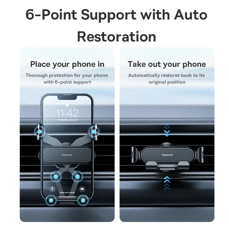 Baseus Phone Holder for Car Air Vent | Flexible Phone Stand