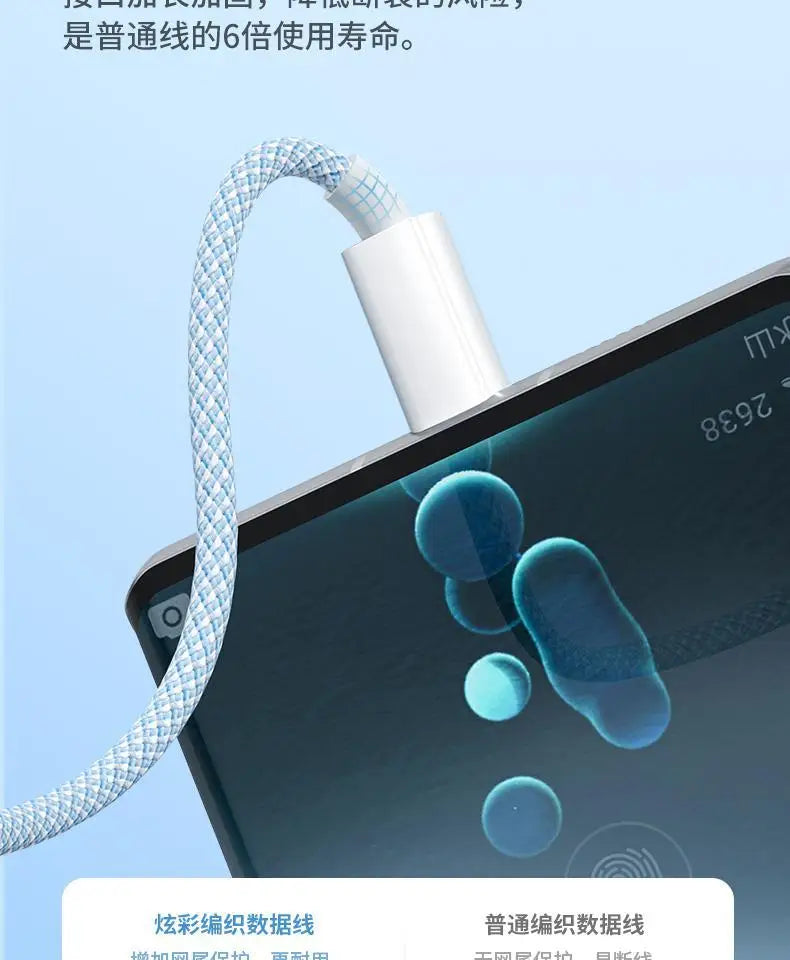 3 In 1 Fast Charging Cable 100W USB Type C Charger Wire