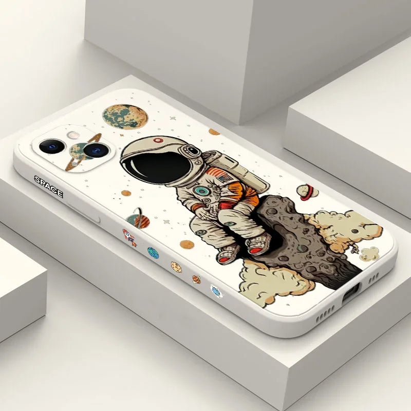 Saturn Cute Astronaut Phone Case
