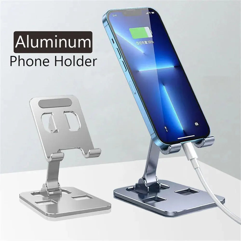 Universal Aluminum Foldable Mobile Phone Stand Holder – Compatible with Smartphones
