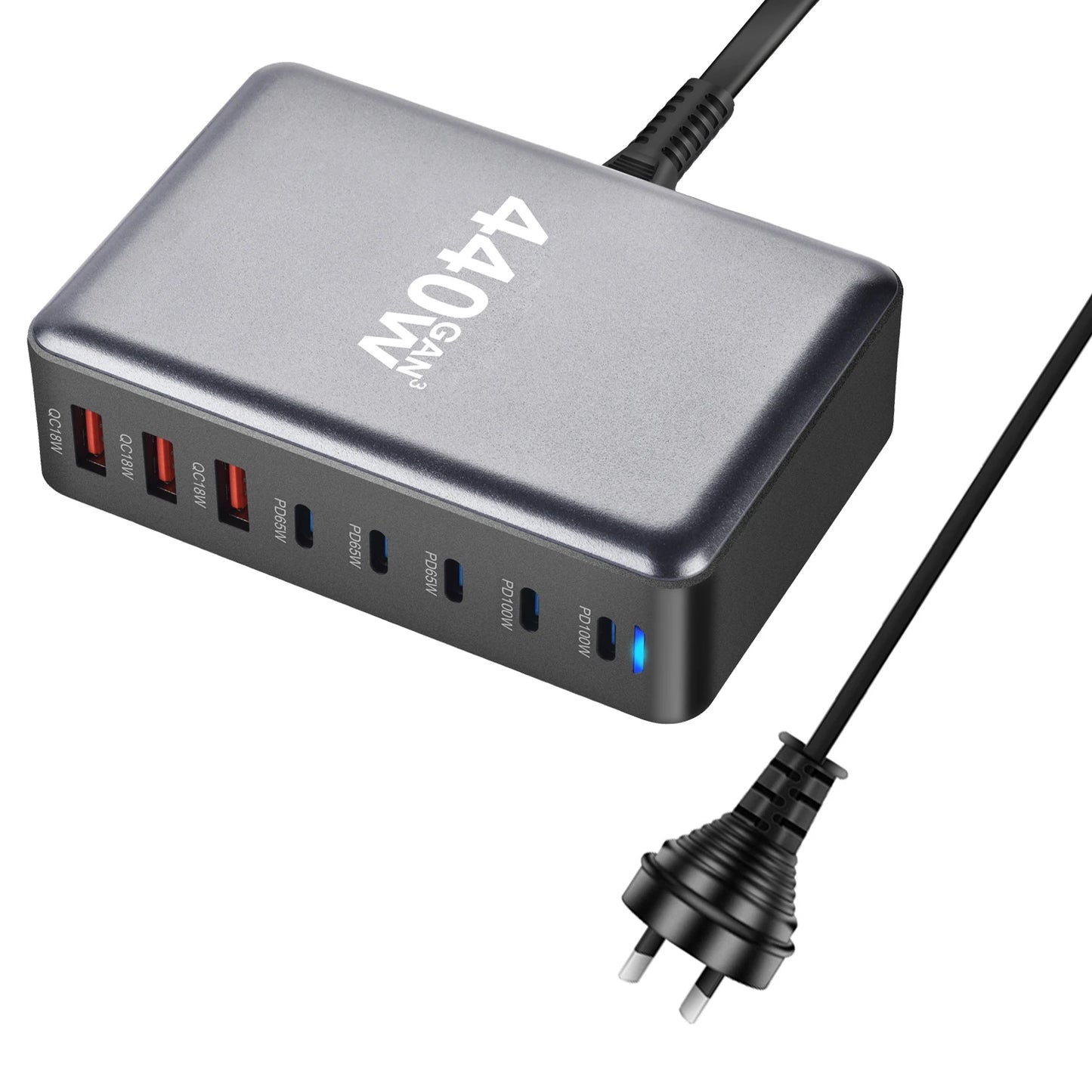 440W GaN USB C 8-Port PD Charger Fast For iPhone16 15