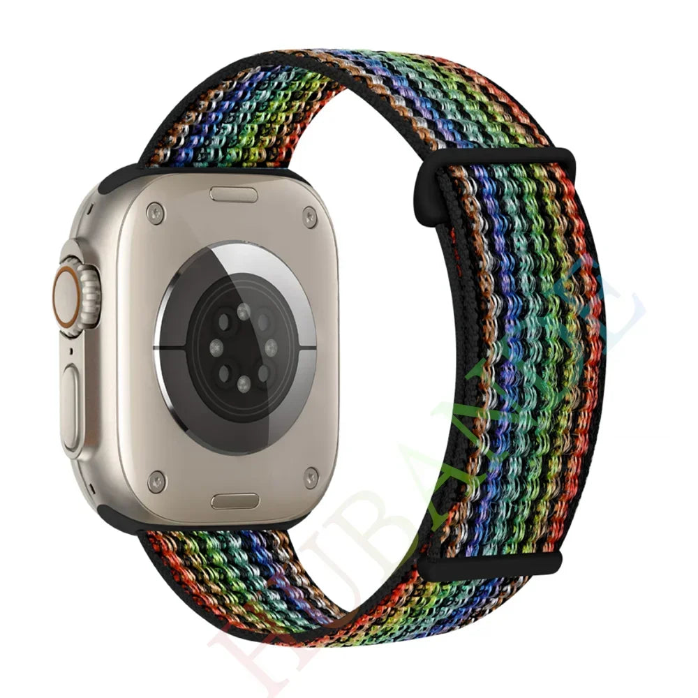 Nylon Loop Strap for Apple Watch Band 46mm 40mm 44mm 45mm 42mm 41mm 38mm Smart Belt Bracelet for IWatch Ultra 49mm 8/7/6/SE/5/4