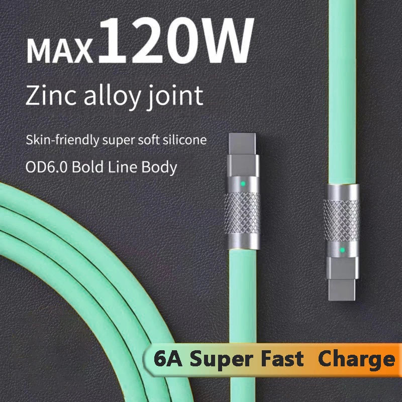 120W USB-C to USB-C Cable PD Type-C Charger Fast Charge