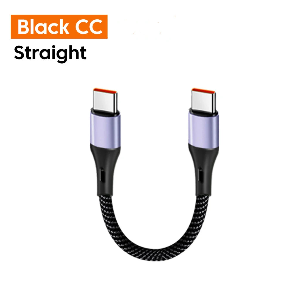 15CM 30CM Short Elbow Type C to USB C Cable Fast Charging For Iphone16 15 Xiaomi Samsung Huawei Power BanK USB Type C Data Cable