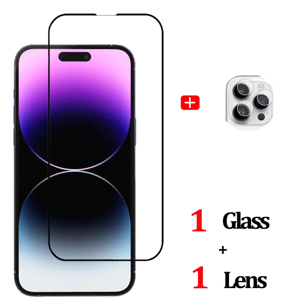 1~3 PCS protector pantalla For IPhone 16 15 14 13 12 11 Pro Max Tempered Glass iPhone 15 Pro max Screen Protector iPhone13 Mini Cristal templado iPhone14 PlusFilm iPhone15 ProMax Original Phone Film & Camera Protectors