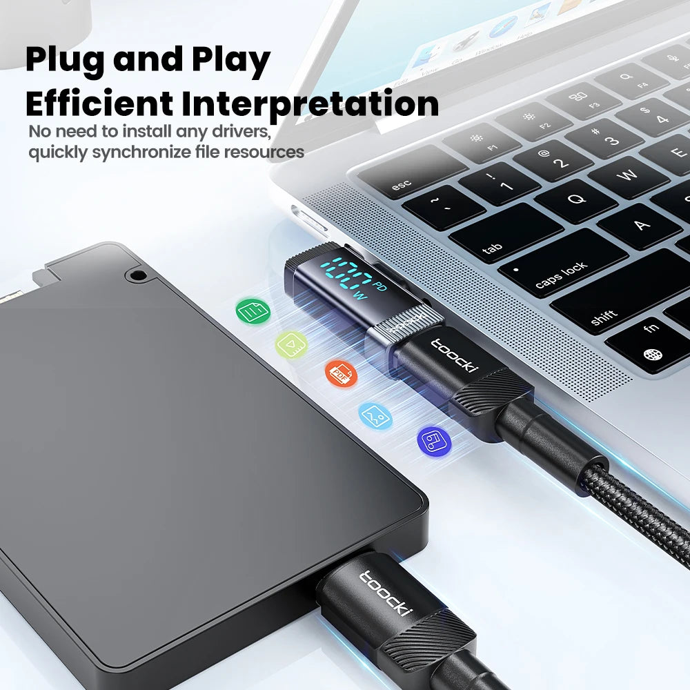 Toocki 90 Degree 100W Type C Adapter USB C Convertor OTG