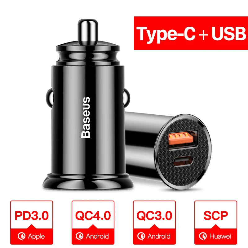 Baseus USB Car Charger Fast Charging | Car USB Charger iPhone