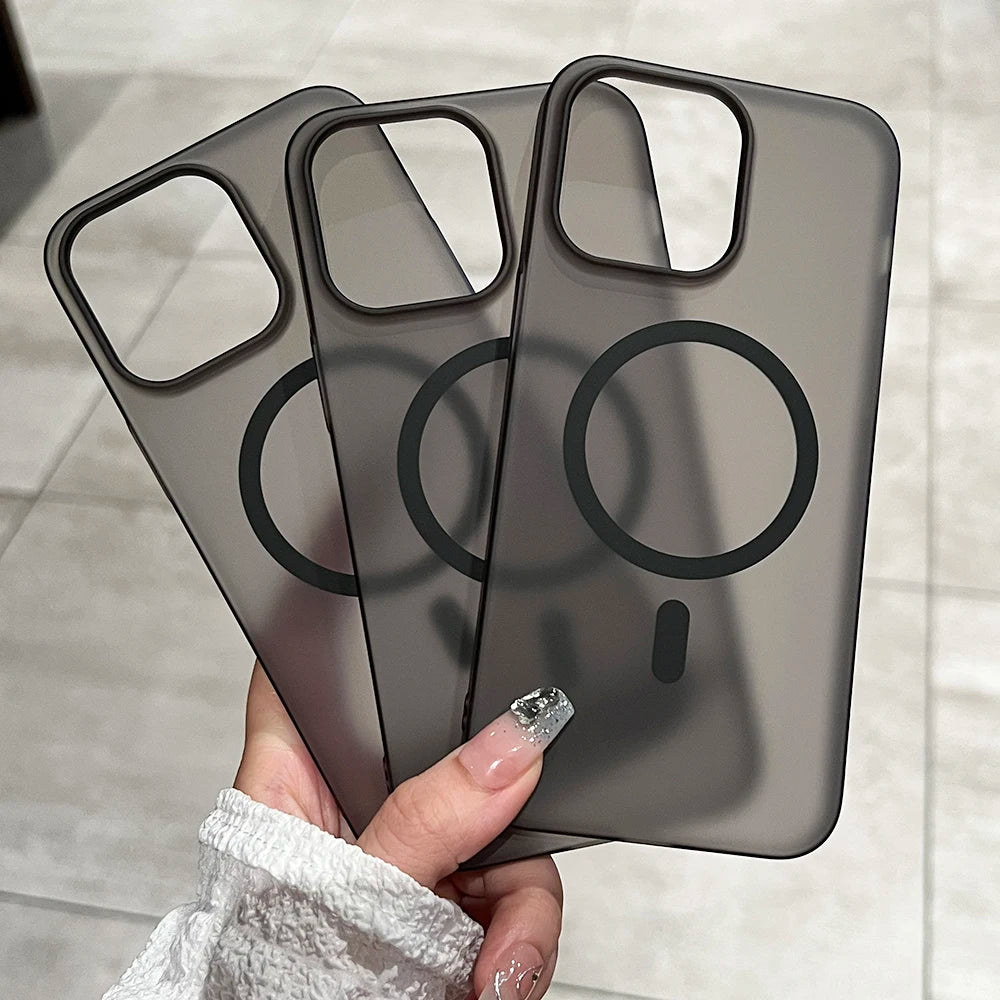 Matte Ultra-Thin iPhone MagSafe Case Shockproof Translucent
