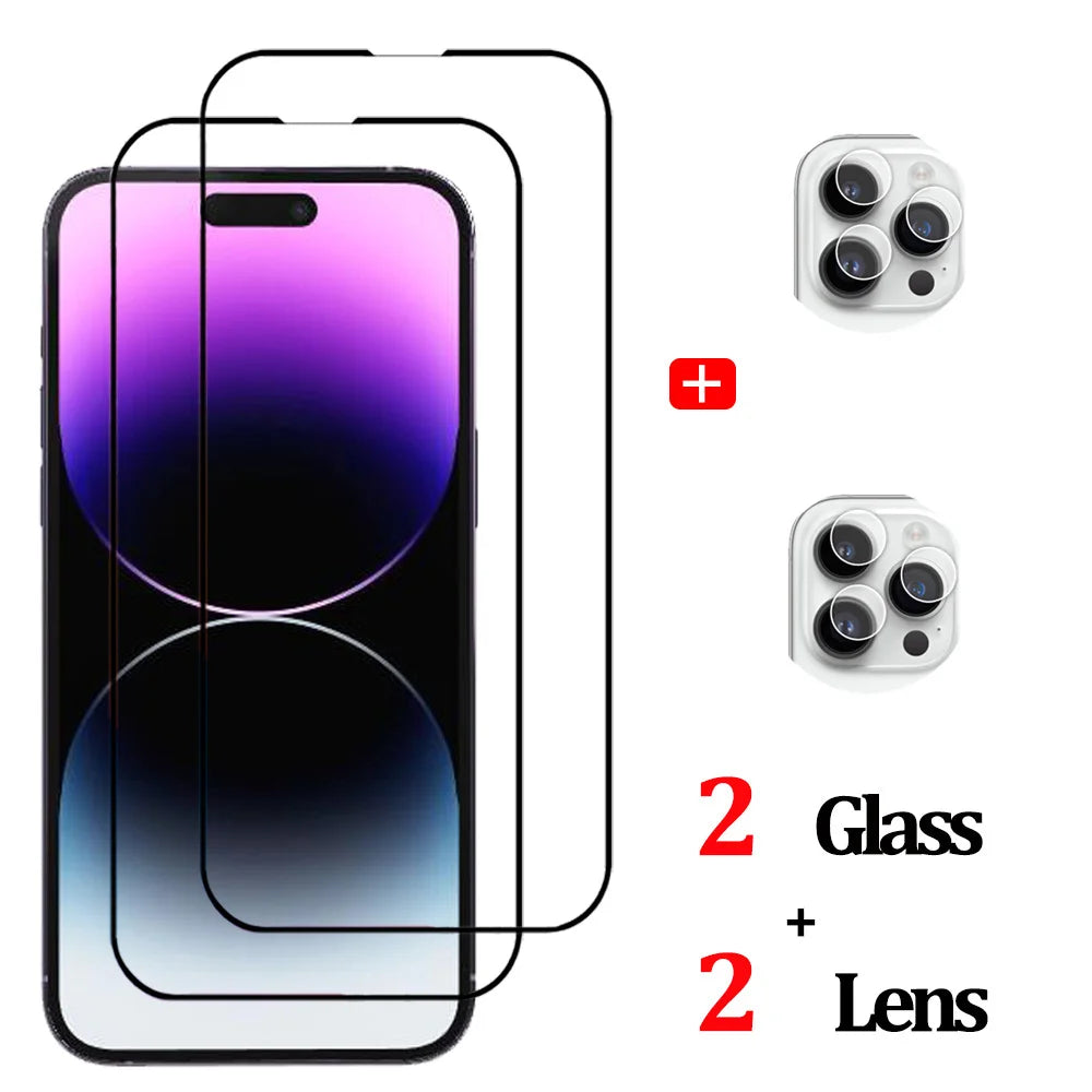 1~3 PCS protector pantalla For IPhone 16 15 14 13 12 11 Pro Max Tempered Glass iPhone 15 Pro max Screen Protector iPhone13 Mini Cristal templado iPhone14 PlusFilm iPhone15 ProMax Original Phone Film & Camera Protectors