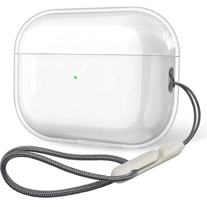 Clear Soft TPU AirPods Pro 2 Case with Lanyard Strap