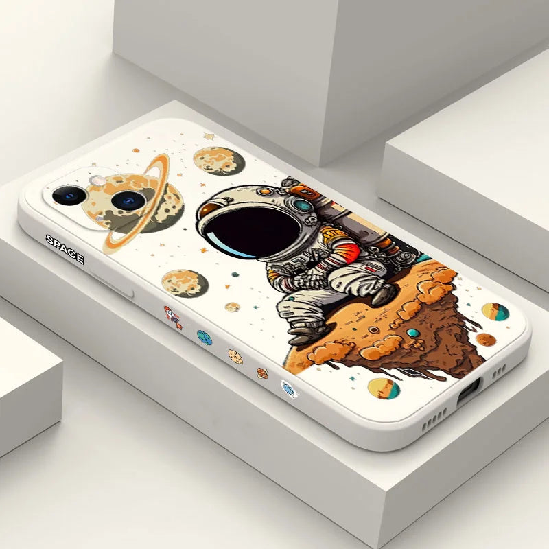 Saturn Cute Astronaut Phone Case