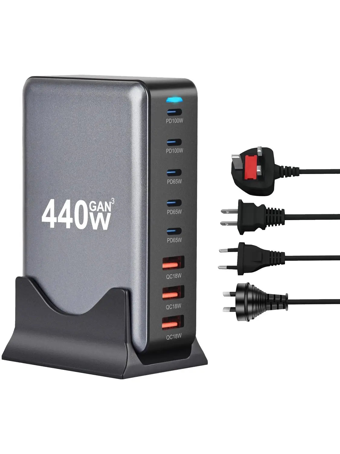 440W GaN USB C 8-Port PD Charger Fast For iPhone16 15