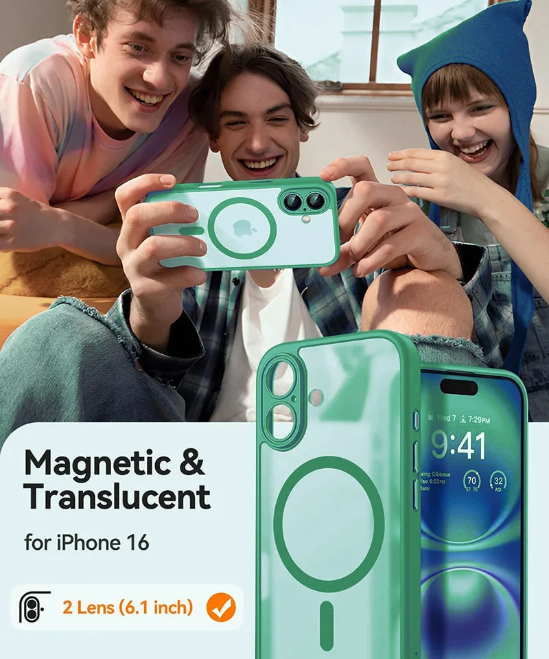 Magsafe Magnetic Shockproof iPhone Case Matte Translucent
